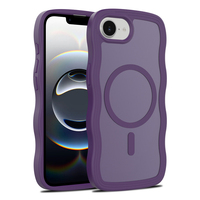Wave Edge Magnetic Attraction Case for IPhone 16 E 15 14 13 12 Pro MaxSkin Feel Semi Transparent Hard Back Shockproof Back Cover