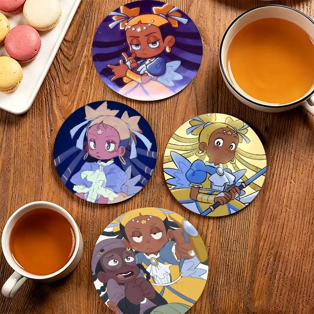 Aika I Dont Want to Be a Magical Girl Wooden Cup Mat Cappuccino Vodka Juice Water Coaster for Flower Shop