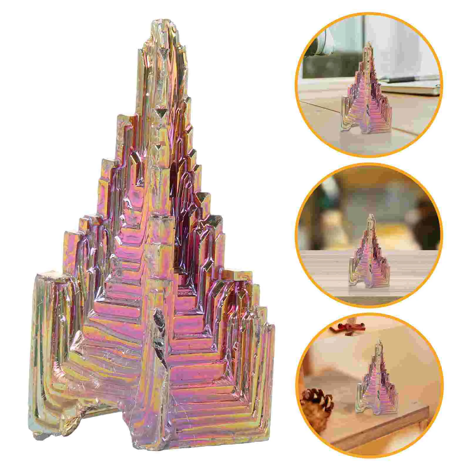 Bismuth Ore Crystal Desktop Adornment Geometry Ornament Mineral Irregular Specimen