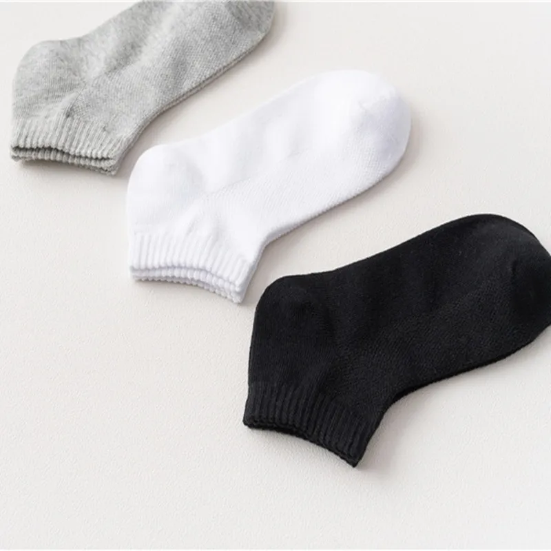 3Pairs/set Summer Children\'s Socks For Boys Girls Mesh Thin Kids Girl Boy Sock Casual Student Sport Sock 1-12Y Black White Gray