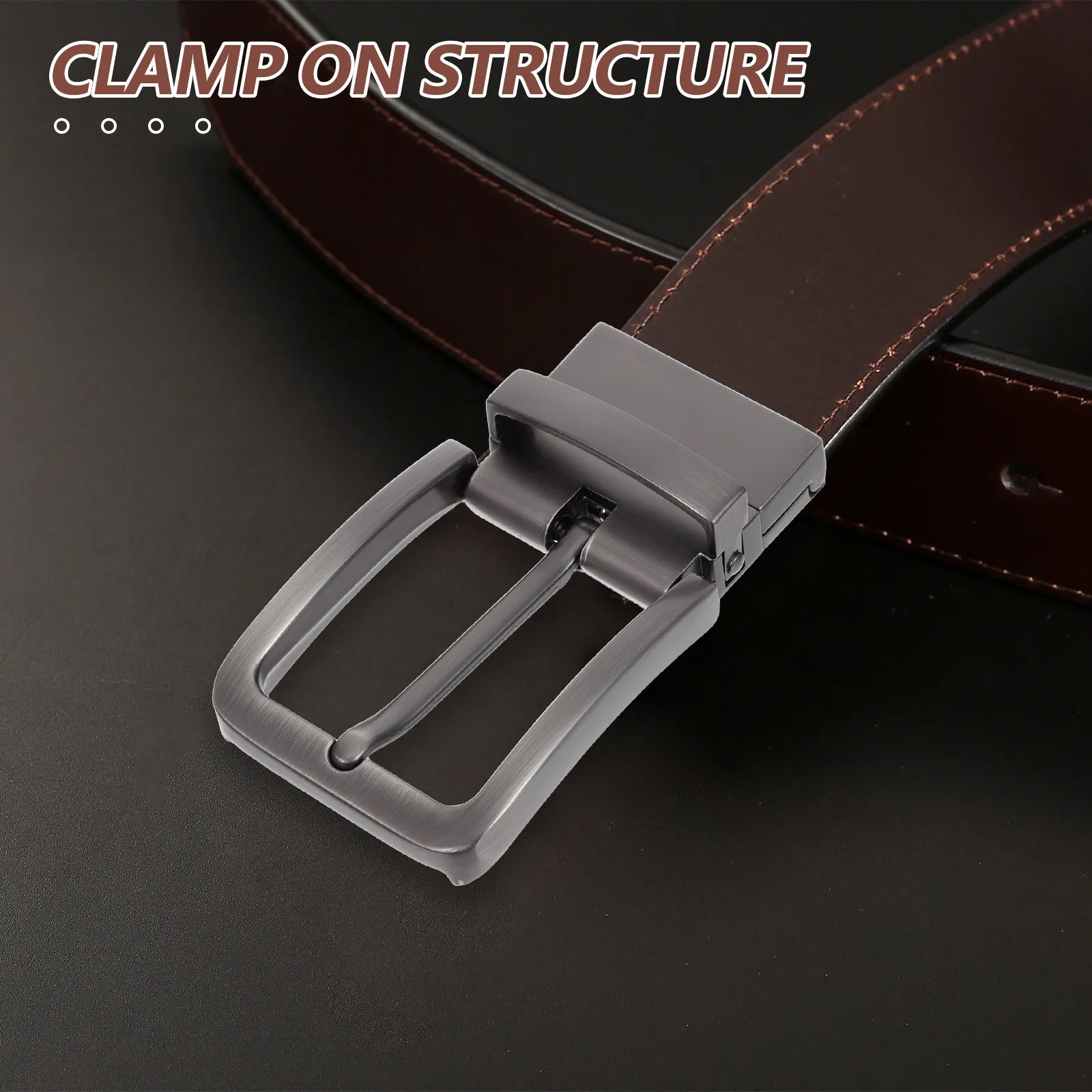 

Reversible Belt Buckle Zinc Alloy Clip Replacement for Men Jeans Belts Single Prong Metal Waistband Fastener Casual Business