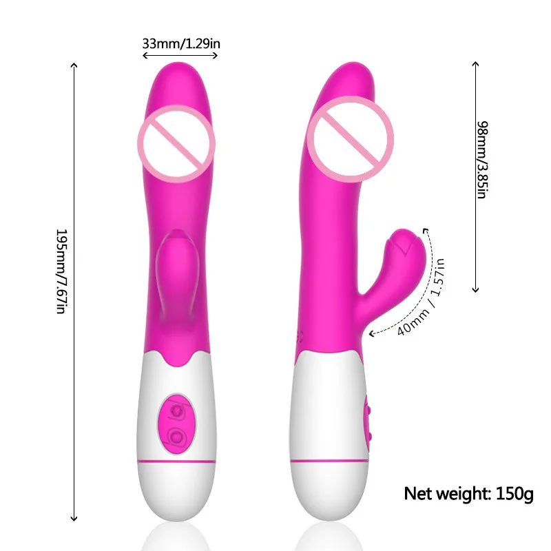 Silicone G Spot Dildo Rose Vibrator Dual Vibration 10 Speeds Female Vagina Clitoris Massager Adult Sex Toys For Women