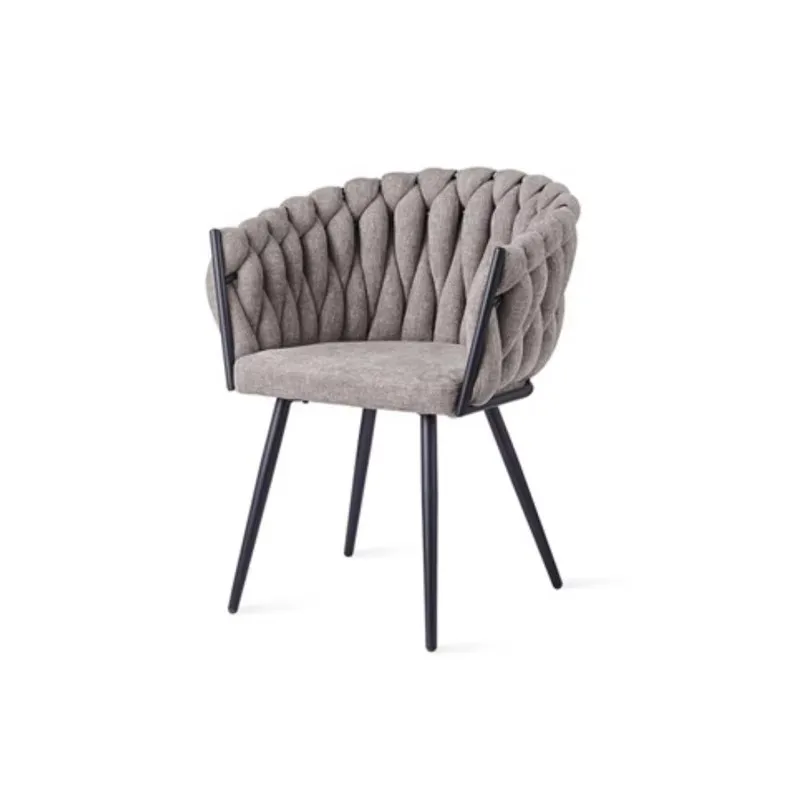

Modern Handmade Rattan Woven Fabric Dining Chair Light Luxury Velvet Armchair Dressing Table Chairs for Home Restaurant كراسي