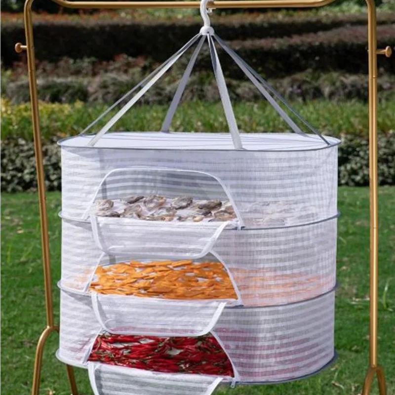 

Cloududa 3 Layer Drying Net Breathable Quick Drying Hanging Mesh Holder Anti-mosquito Drying Foods Fish Net