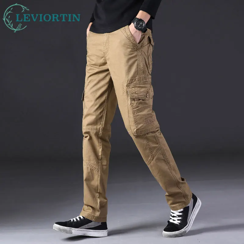 

Four season men's outdoor casual four-color workwear straight tube loose, versatile, comfortable, wear-resistant workwear pants