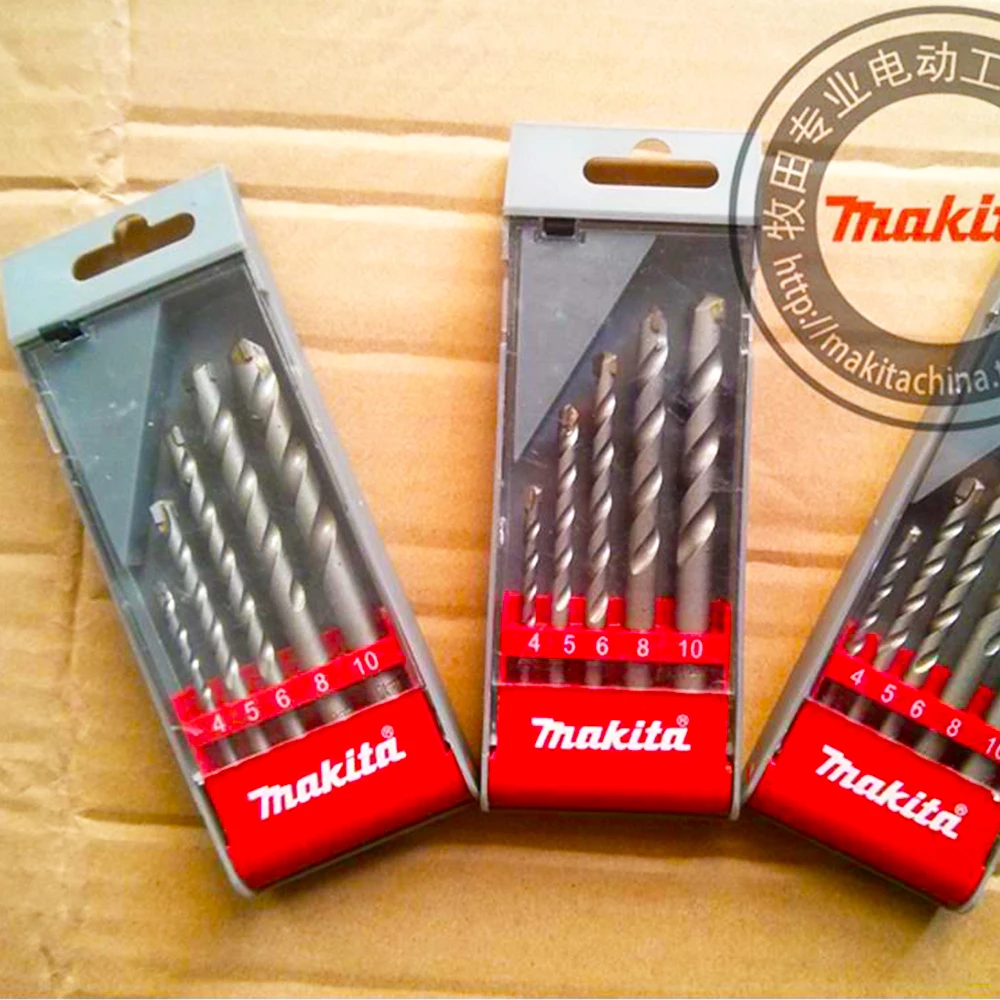 Original Makita D-05175 Impact Drill Bit 5PCS Set Concrete Building Dedicated Drill Bit Electrical Tools Fittings