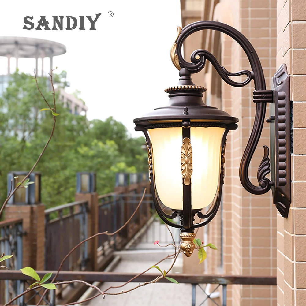 

SANDIY Outdoor Wall Light Europe Style Retro Porch Lamp Bronze Waterproof for House Villa Exterior Patio Doorway Vintage Sconce