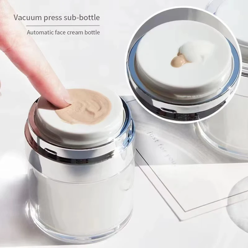 1Pc 15g 30g 50g Cosmetic Jar Empty Acrylic Cream Cans,Press Cream Jar,Vacuum Bottle,Sample Vials,Airless Cosmetic Container New