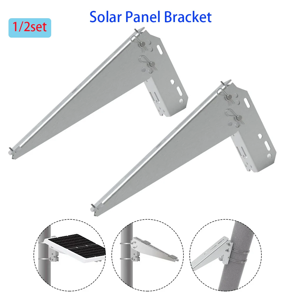 

Solar Panel Bracket Simple and Secure 30° Single Pole Mount PV Fully Adjustable Stainless Steel Screwed Mounting Bracket