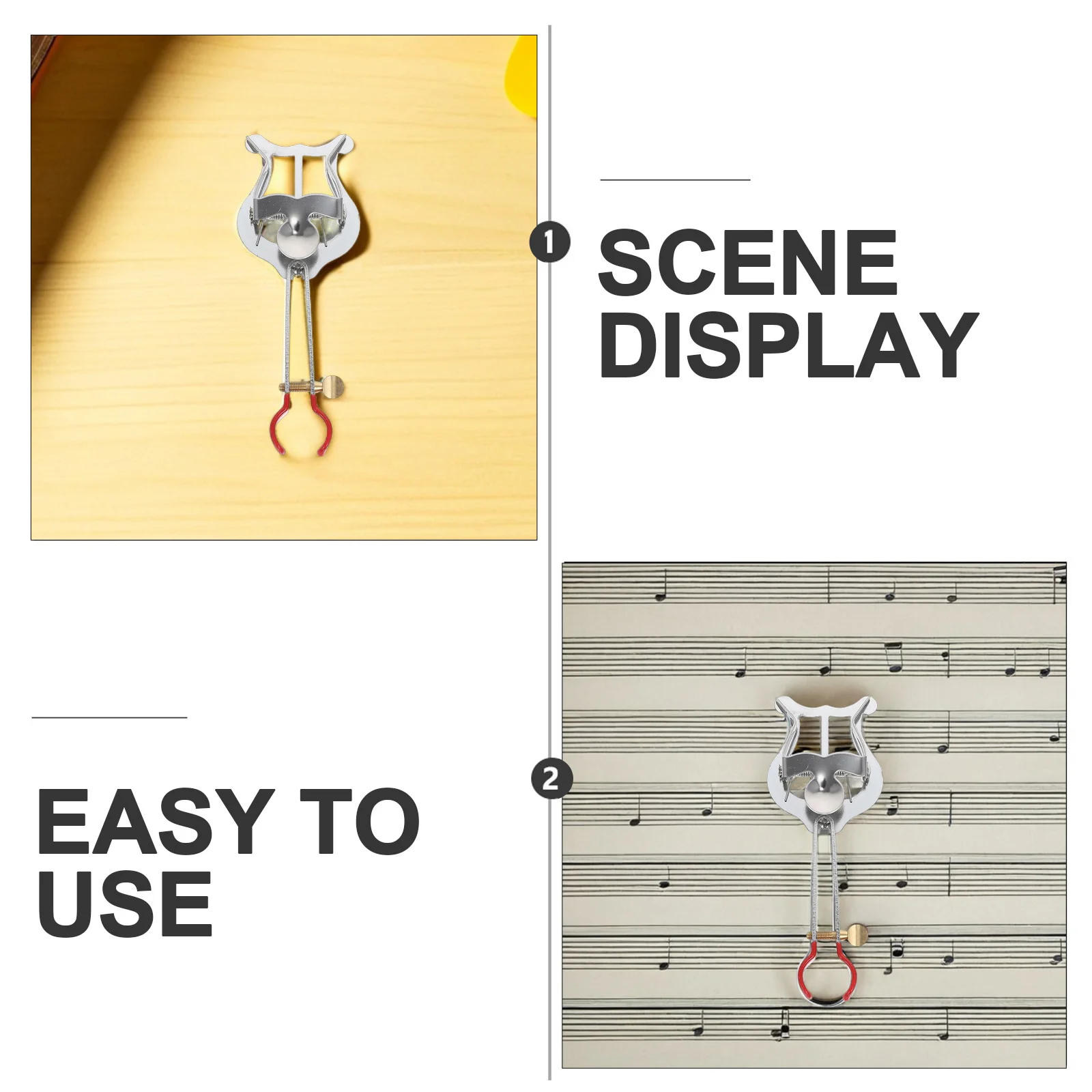 

Trumpet Lyre Metal Sheet Music Clip Adjustable Holder For Small Instruments Non-Slip Lightweight Portable Trumpet Stand