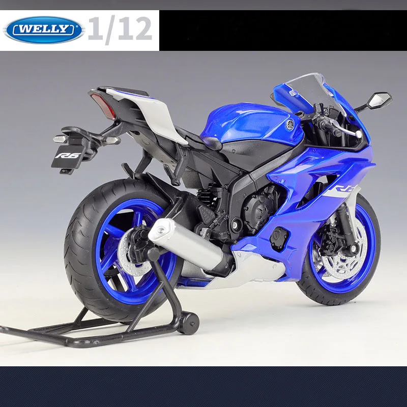 Alloy Racing Motorcycle Model for Children, High Simulation Metal, Street Motorbike, Collection Toy Gift, 1:12 YZF-R6