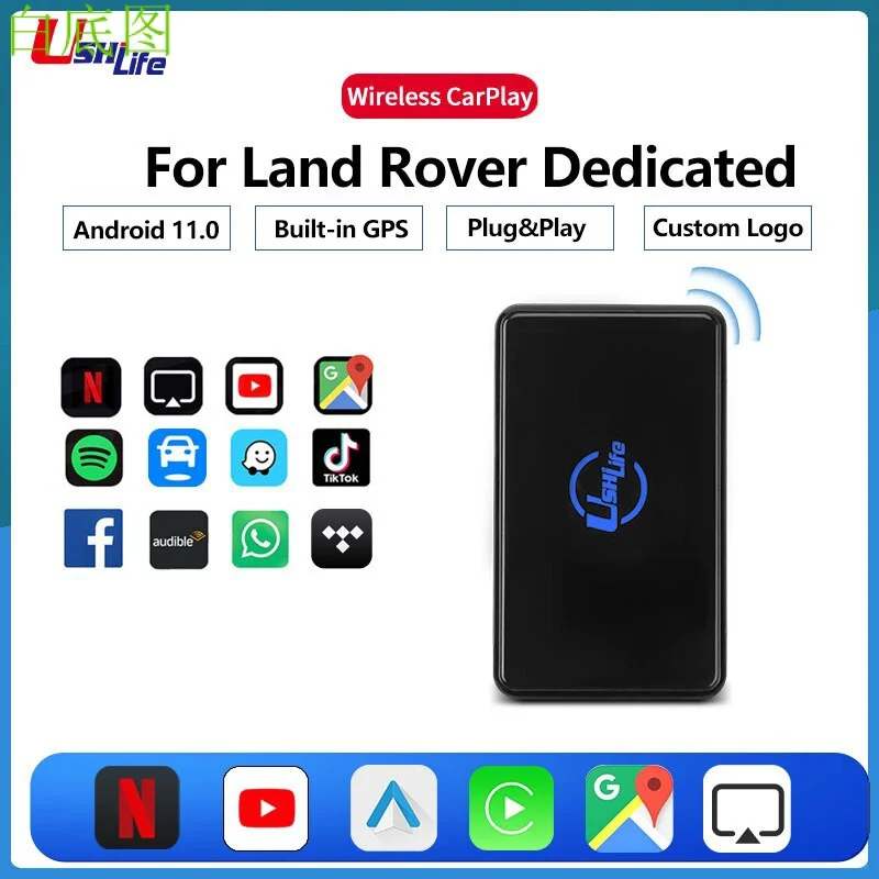 

Wired to Wireless CarPlay Adapter Car Multimedia Player Plug&Play Dongle For Land Rover Defender DiscoveryLR2LR4 Range Rover