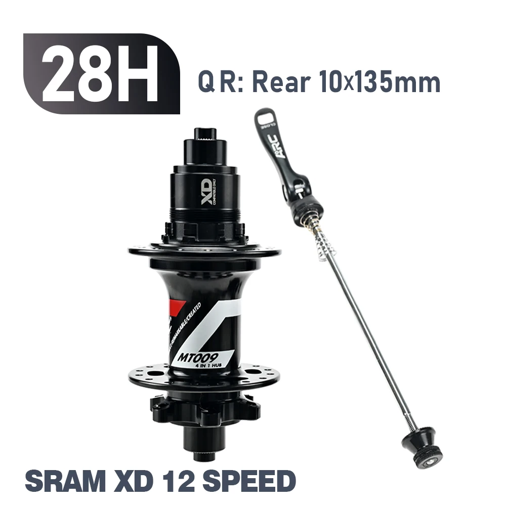 ARC MT009 Rear Hub 4in1 BOOST 10x135 12x142 12x148 MTB XC Gravel E Bike Bicycle Hub 28H 32H HG XD MS-Micro Spline 12V 6 Pawl image 3