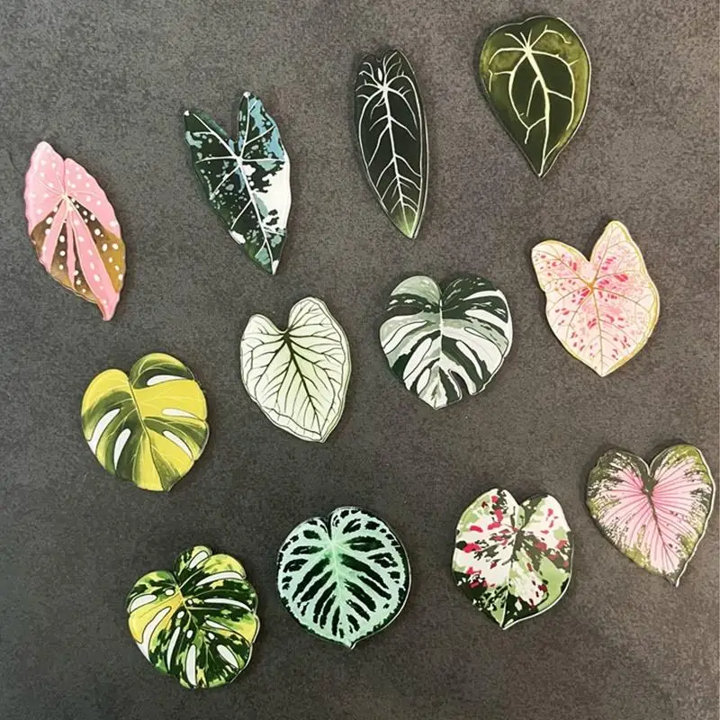 12Pcs Waterproof Begonia Monstera Fridge Magnets Bright Artistic Design Cute Decor for Office Whiteboard Student Locker