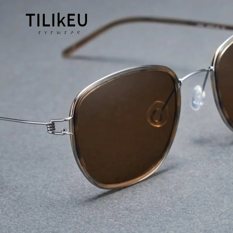 

Denmark Retro Ultralight Pure Titanium Polarized Sunglasses Men Women Trend Myopia Screwless Driving Fishing Sunglasses UV400