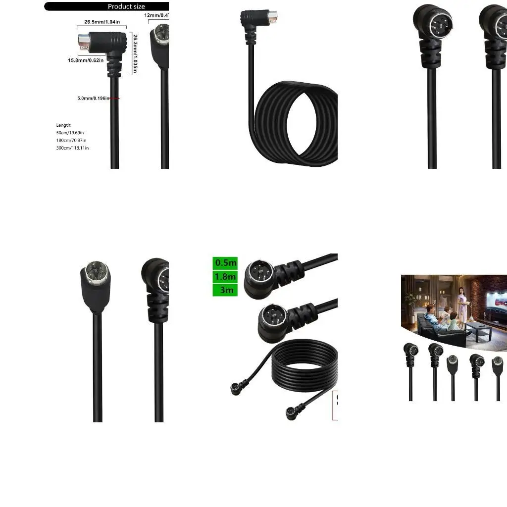 

R53C Male to Male S Video 5Pin Adapter Cable mini DIN 5pins S-video Line or Home The