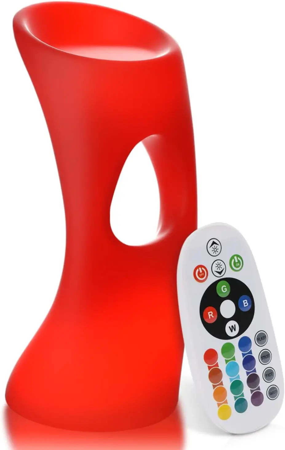 Monibloom 높은 LED 의자, 리모컨 포함, 야외 방수 쿨 충전식 LED 의자, 16 RGB 색상 변경, 32 인치