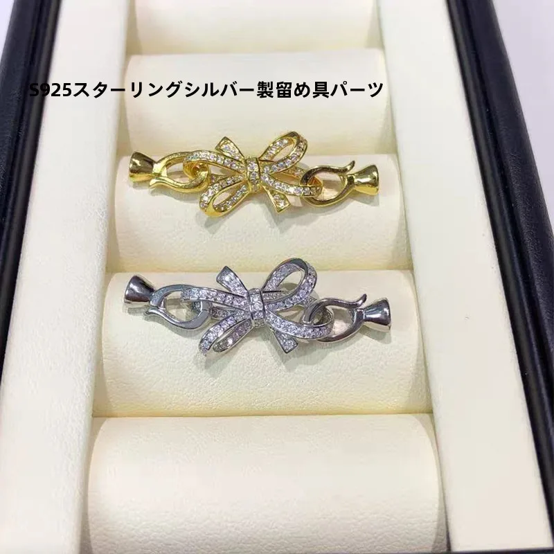 new-diy-jewelry-knot-pure-silver-s925-single-row-pearl-necklace-buckle-bracelet-clasp-connectors-fashion-accessories