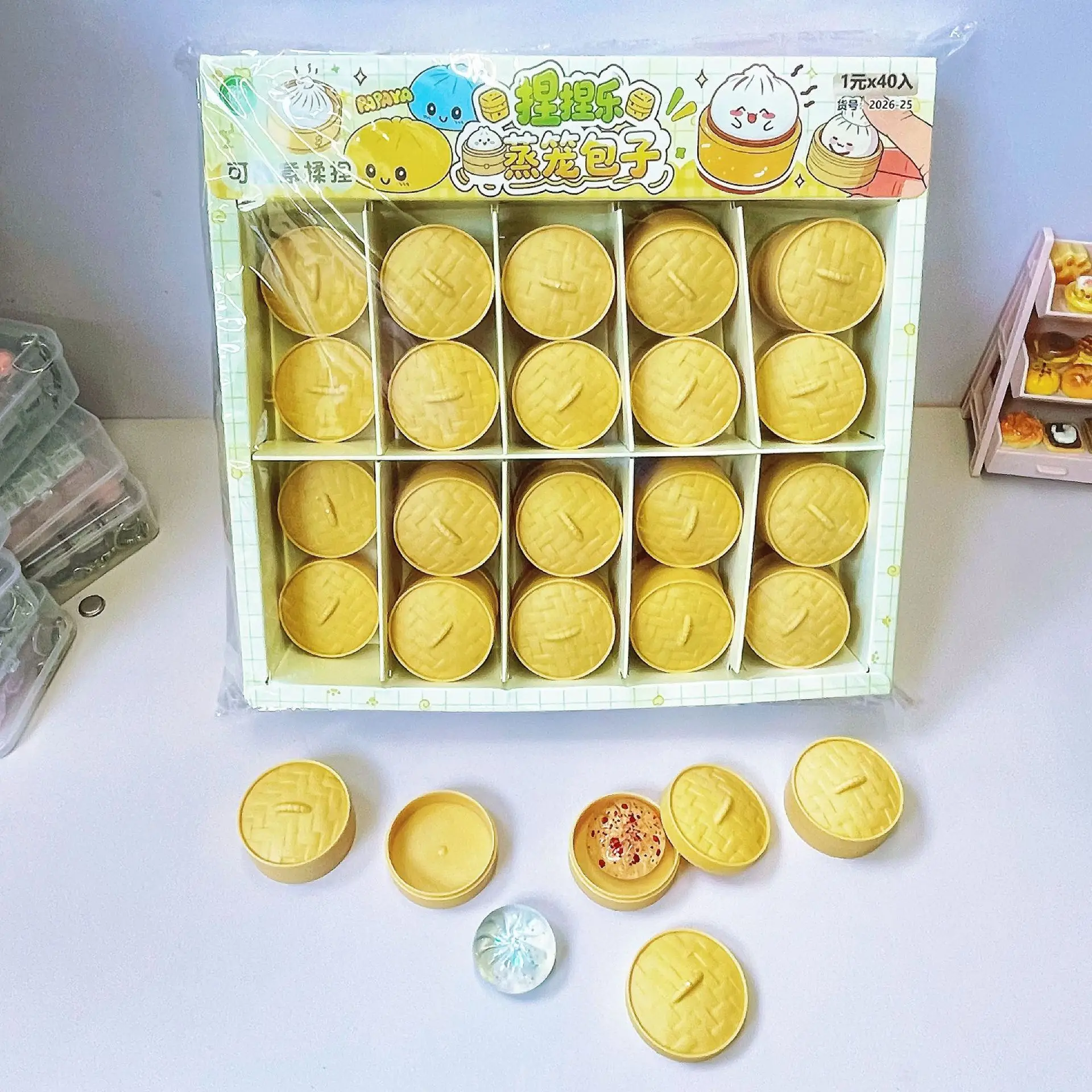 Mini-Teigtaschen Squishy Dampfbrötchen Quetschspielzeug-Set Weiche Stressabbau-Kristall-Squishies Fidget Sensorisches Spielzeug Partygeschenke