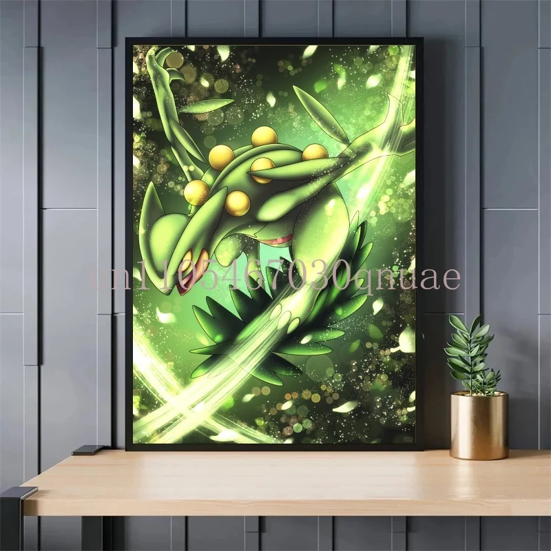 Perlengkapan Pokemon Pikachu Gyarados Squirtle Charmander Poster HD Seni Dinding Cetak Dekorasi Ruang Tamu Lukisan Kanvas Hadiah Anak-anak