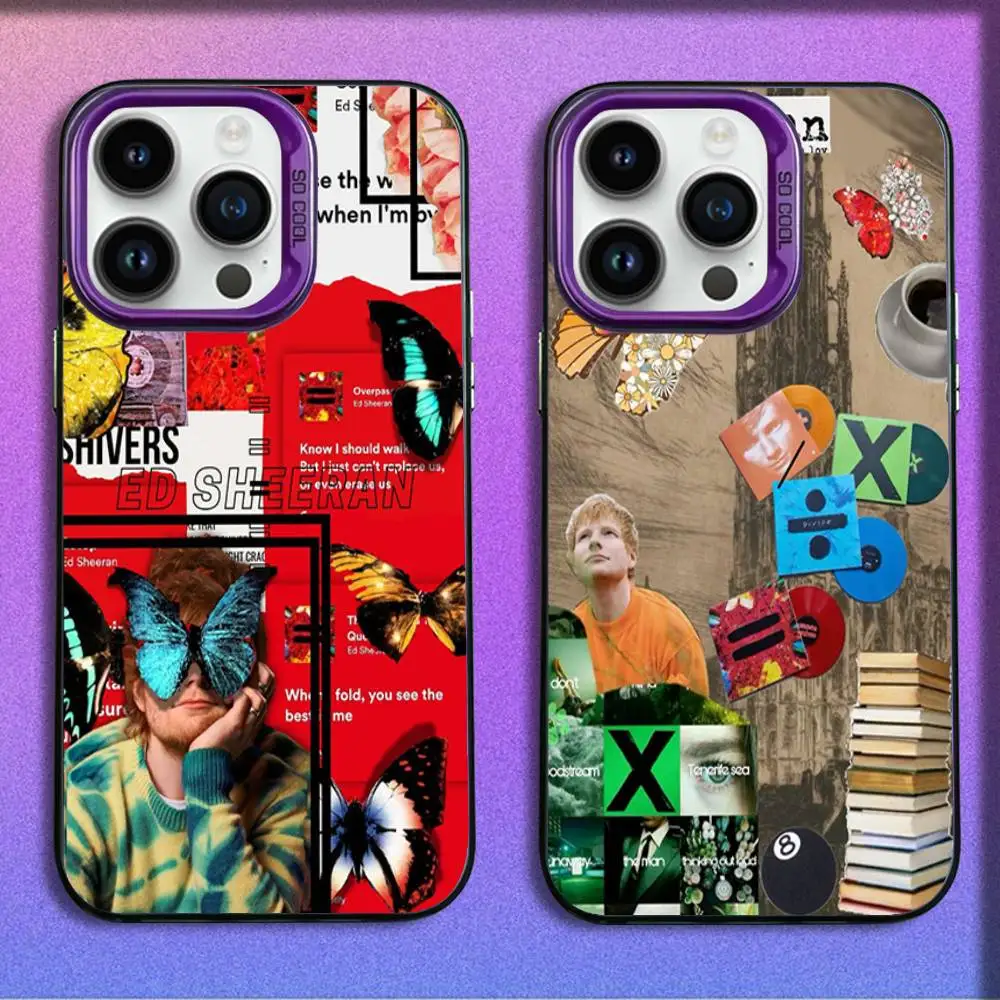 

Phone Case For iPhone 16,15,14,13,12,11,Mini,Pro,E,MAX Ed S-Sheeran Colllage Purple Candy Matte Shockproof Cover