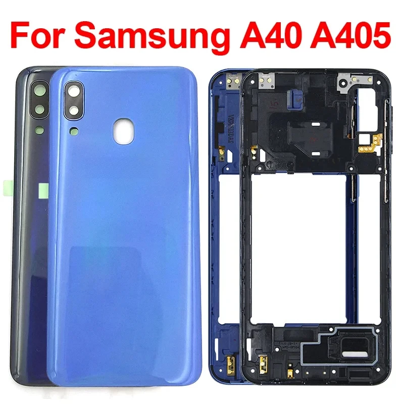 Middle Frame For Samsung Galaxy A40 2019 A405 SM-A405F A405DS Housing Battery Back  Rear Door Cover