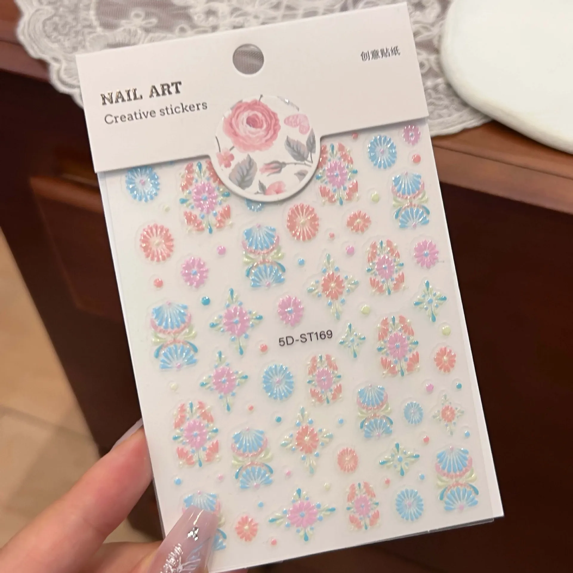 

5D Sweet Colorful & Fan Flower Stickers - Cute Decals For Nails, Phone, Camera, Makeup & Journal (Kawaii Pastel Style)