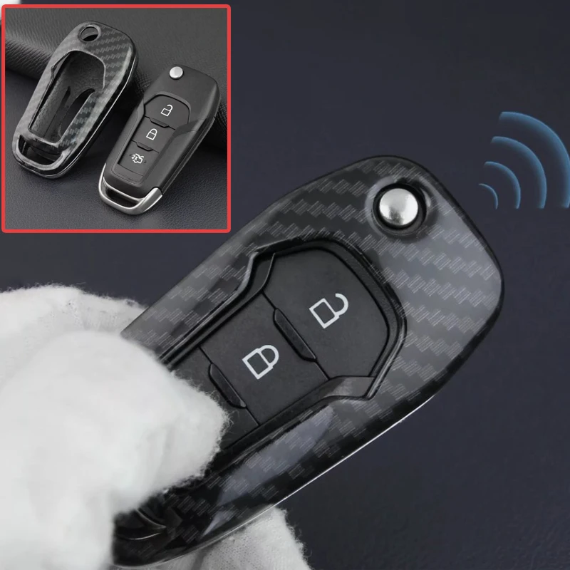 

Откидной чехол для ключа из углеродного волокна, чехол для Ford Ecosport F150 F250 Ranger XL, чехол для ключа автомобиля, модификация ключа автомобиля, чехол