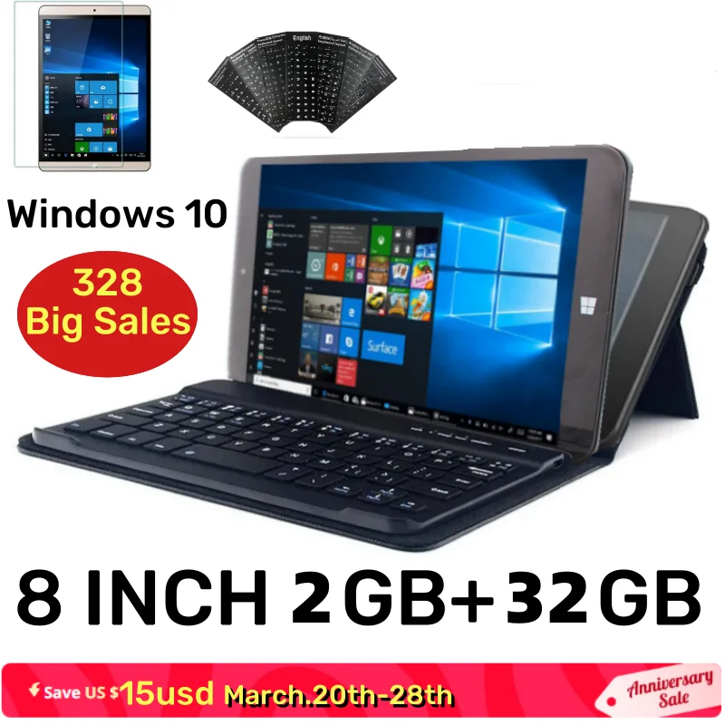 BiG Sale 8 INCH 4GB RAM 64GB ROM AR1 Windows 10 Tablet PC Quad Core Dual Camera build in 4000mAh Battery