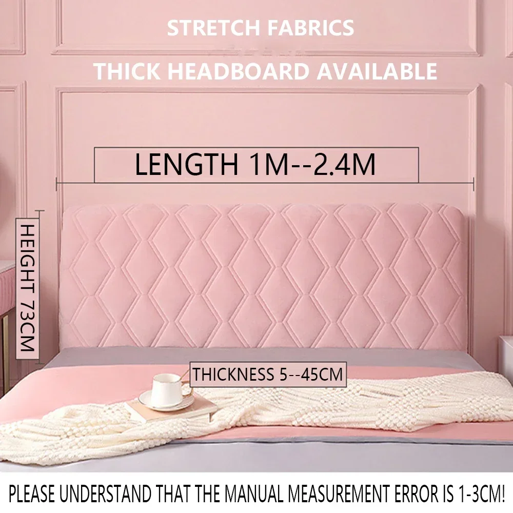 Thicken Quilted Bed Head Cover All-inclusive Plush Headboard Cover Girl Bedroom Solid Color Bed Back Protector Covers Home Decor