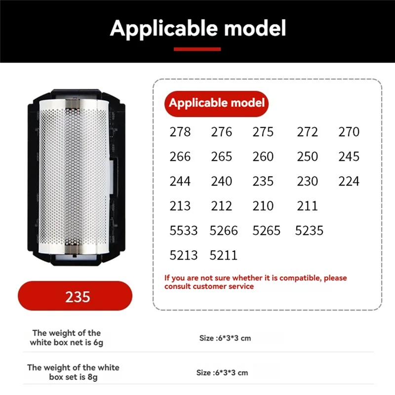 Replacement Part Shaver Heads Foil For Braun 235 278 276 275 272 270 266 Electric Shaver Foil & Cutters Accessories
