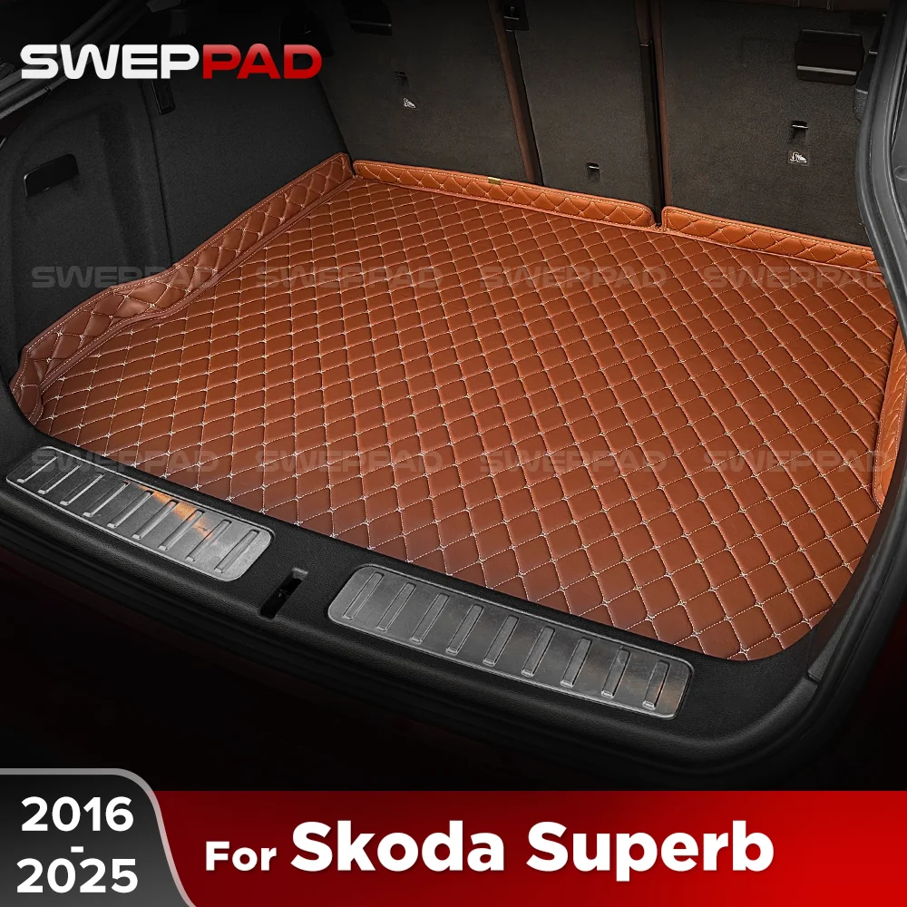 

For Skoda Superb 2016-2025 2024 2023 22 21 20 19 18 17 3D Car Trunk Mat Cargo Liner Carpet Interior Accessories