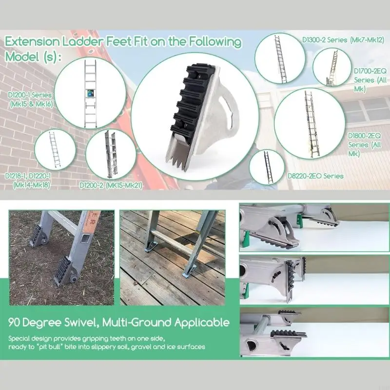 Multi Size Ladder Safety Feet Quick Setups Without Tool User Friendly Ladder Accessories For Various Ladder Models