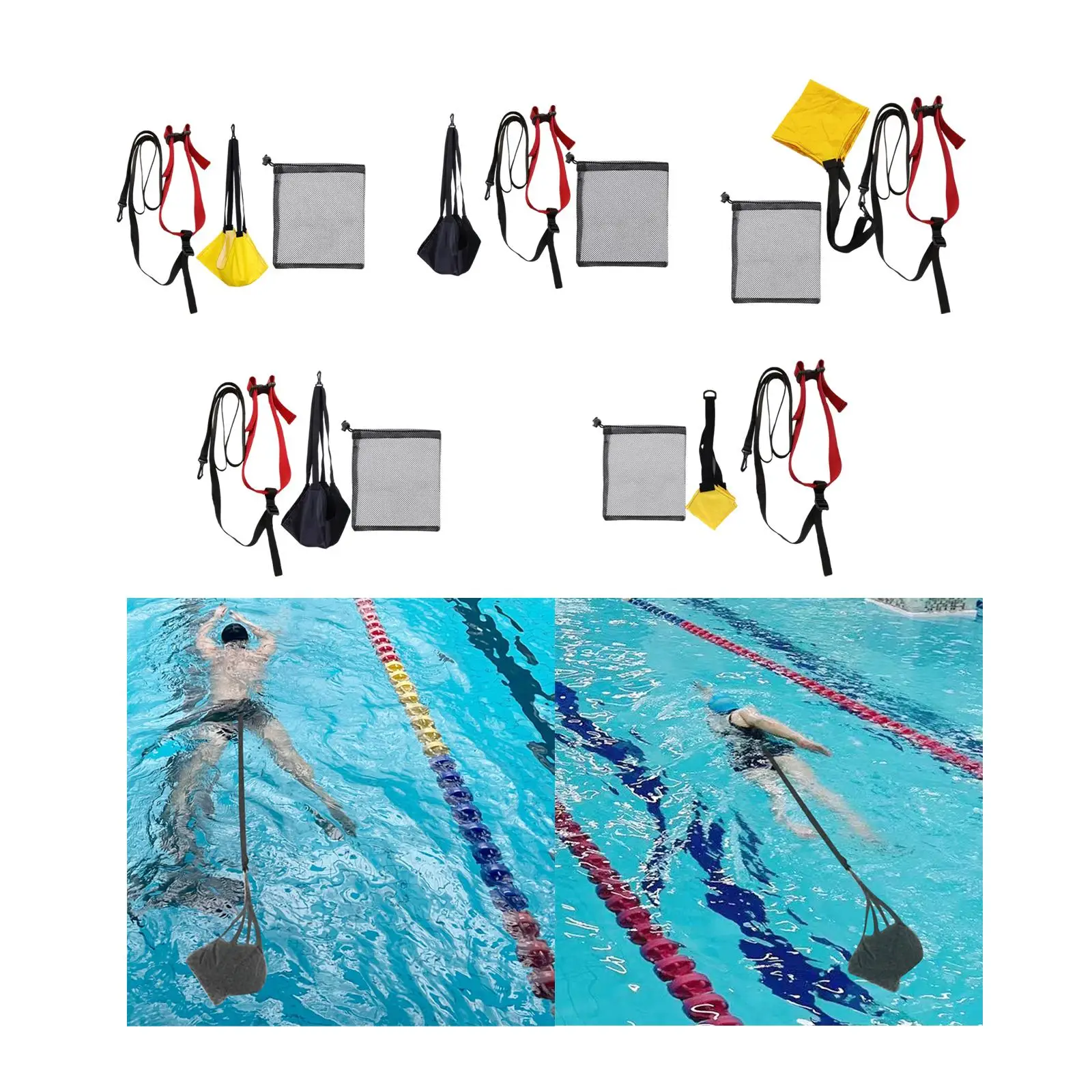 

Набор для тренировки сопротивления плаванию, регулируемый парашют для плавания для энтузиастов