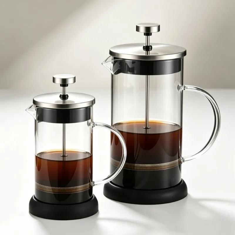 French Press Coffee Maker，Coffee Press,Heat Resistant Thickness Borosilicate French Press Glass, BPA-Free Brewed Tea Pot