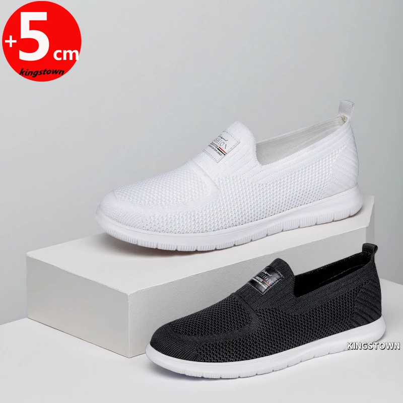 

Men's Loafers Elevator Shoes Height Increase Insoles 6cm Lift Sneakers Plus Size 37-45