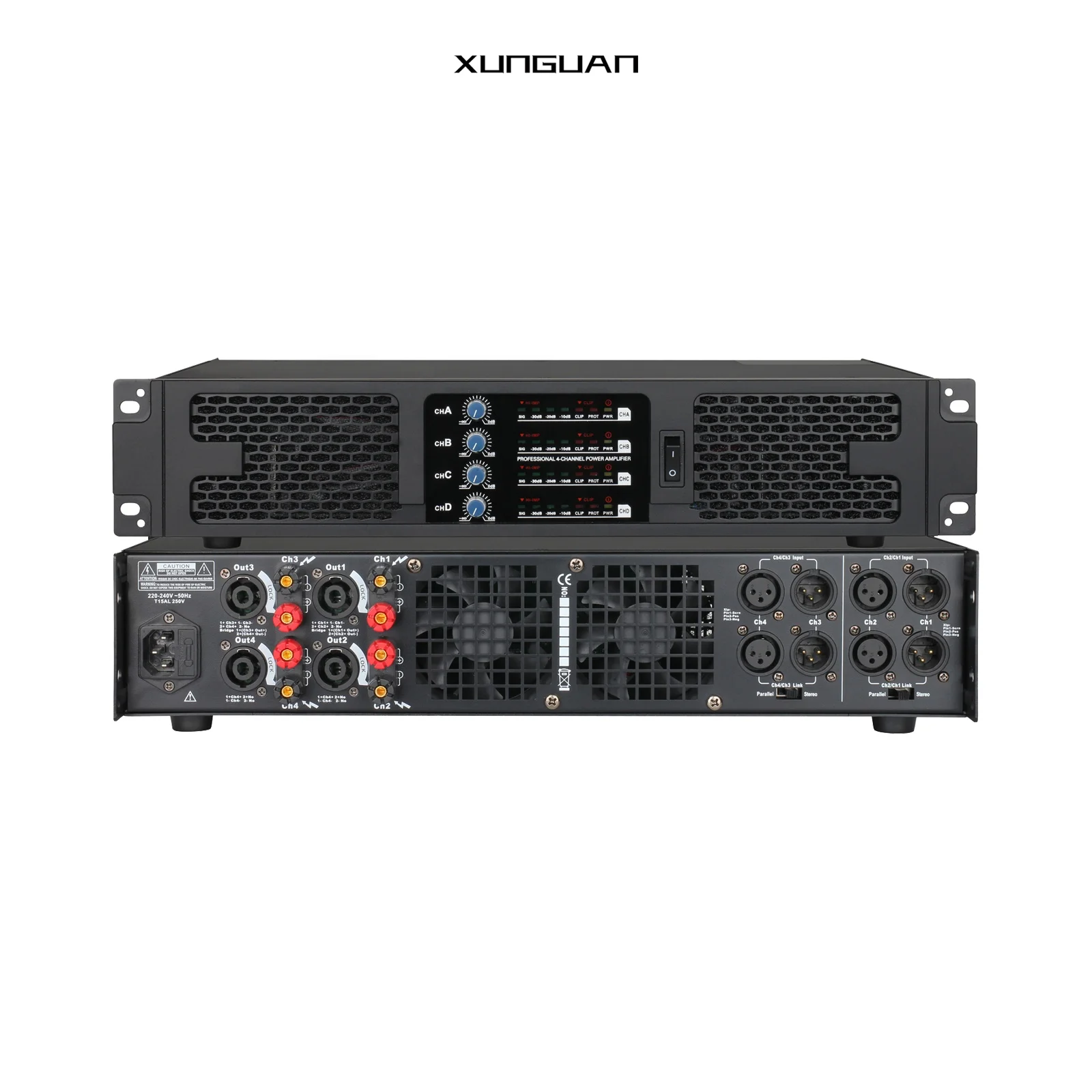 

DS4600/DS4800 Hight Quality 4-Channel 2U DSP Audio Power Amplifier Professional 600W/800W*4CH for Karaoke Stage