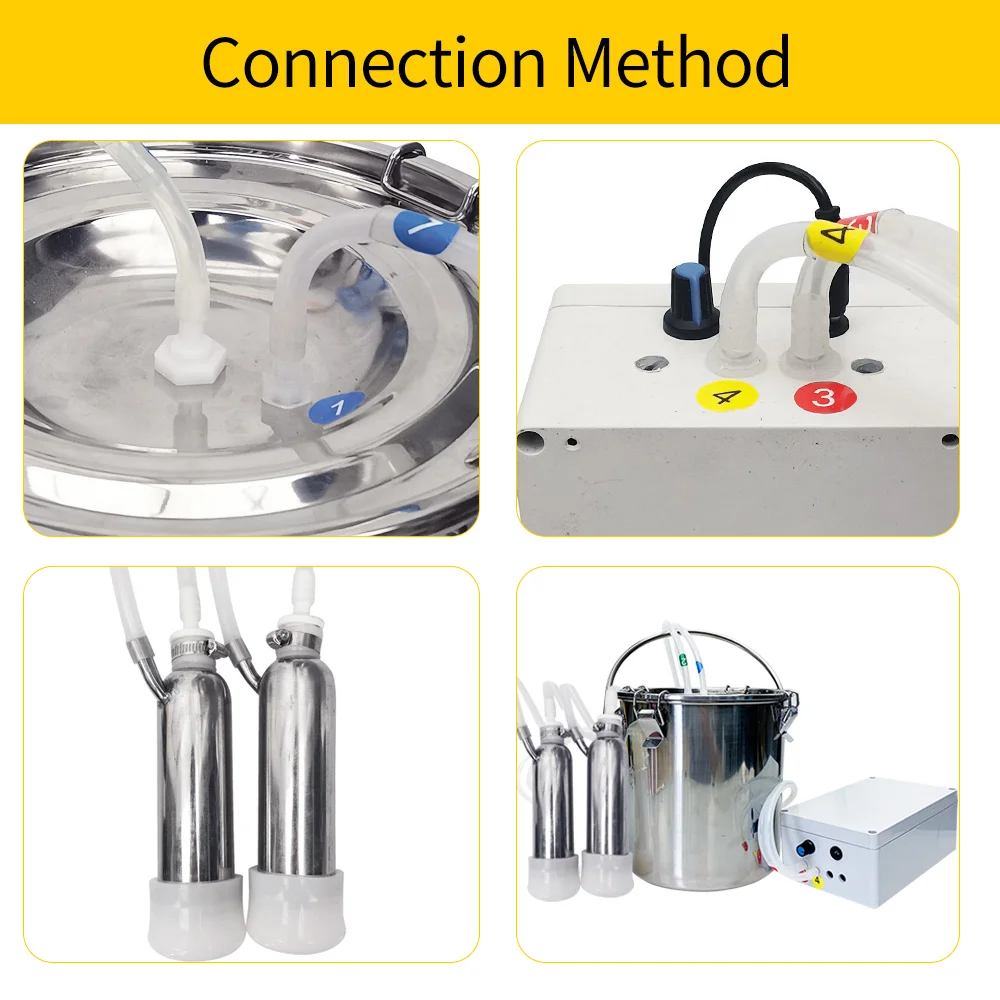 Imagem -03 - Pulso Automático Cabra Ordenha Máquina Gado Pulsante Ordenha Balde Bomba Bomba de Vácuo 220v 5l Novo Aço Inoxidável