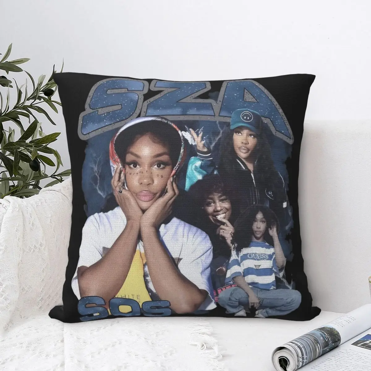 Vintage SZA Tour 2023 Harajuku Streetwear Pillowcase Polyester Cushion Cover Decor SZA Pillow Case Cover Sofa Zipper 40*40cm