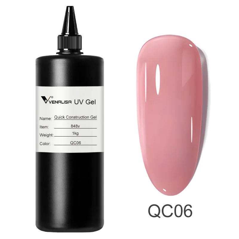 Venalisa Jelly Color Construction Gel Transparant Roze 1l Volume Doordrenken Van Opgeheven Semi-Permanente Zelfnivellerende Pastelgellak