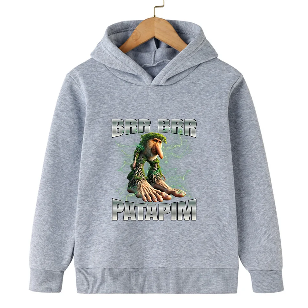 الفتيان والفتيات البلوز الدافئة متعة الإيطالية Brainrot شخصية 2d الأطفال مقنعين البلوز الخريف والشتاء الدافئة Fshionable