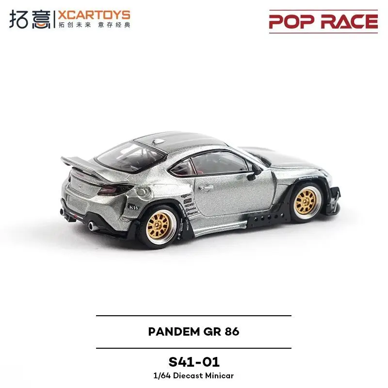 รถโมเดล XCARTOYS POPRACE 1/64 อัลลอยด์ไดแคสต์ รุ่น S41-01 Rocket Bunny GR86 ของเล่นรถยนต์