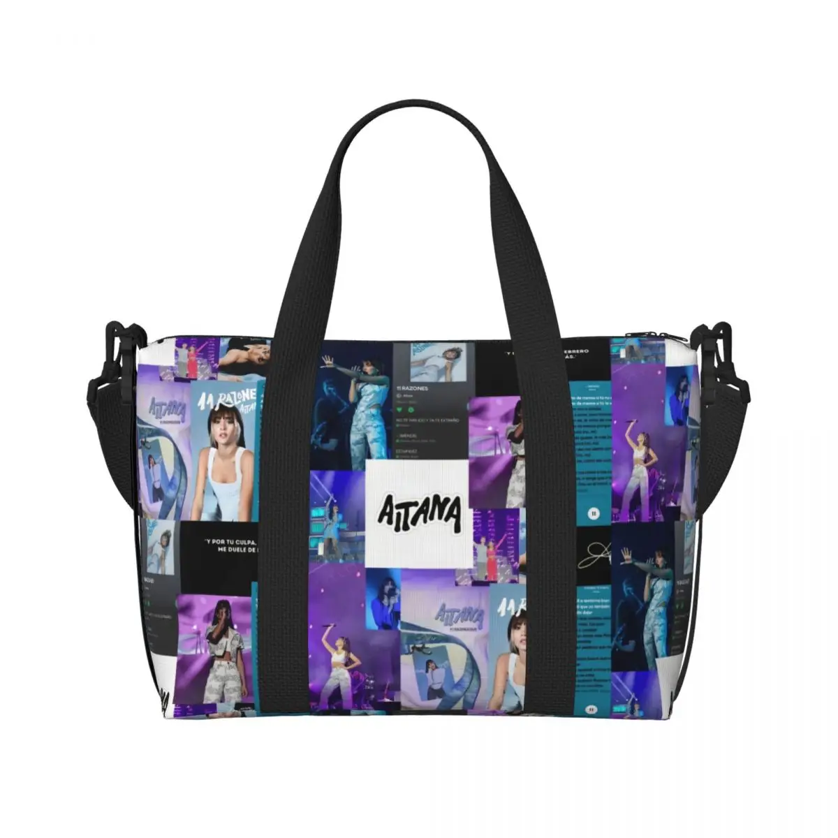 Bolso de mano personalizado de Beauty Aitanas para mujer, bolsas de viaje de playa para gimnasio y cantante español de gran capacidad