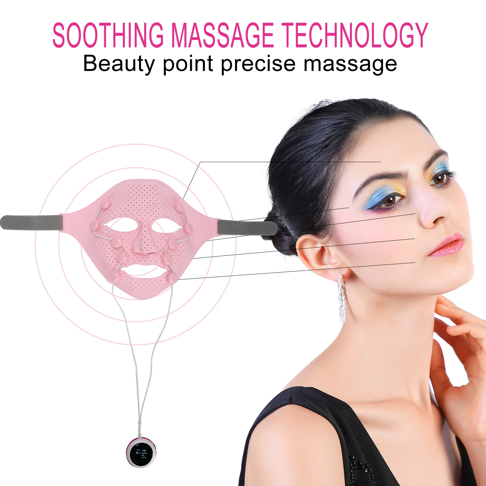 Silicone EMS Facial Mask Electric V-shaped Face Lifting Slimming Face Massager Anti wrinkle EMS Vibration Therapy Device Beauty