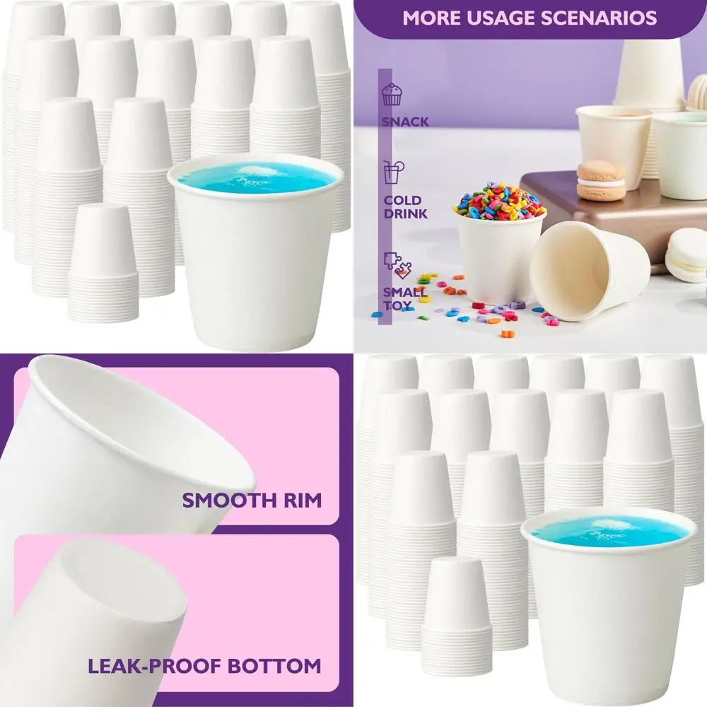 

3 oz Paper Cups, Disposable Mini Cups for Mouthwash, Espresso, Bathroom Rinsing, Sample Serving, 3000 Count