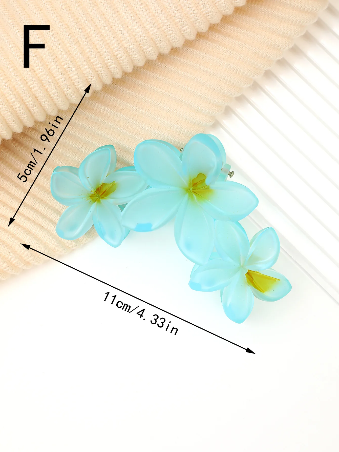 Fashion Gradient Jelly Colorful Big Flower Hair Clips Claw Hairpin For Women Girls Beach Vacation Bohemia Hairgrip Accessories