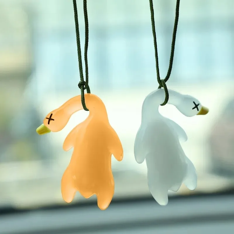 1/10 قطعة تغيير لون بطة المفاتيح بطة مشوية كيرينغ حقيبة قلادة مضحك سيارة زخرفة الديكور مرآة الرؤية الخلفية اكسسوارات #5