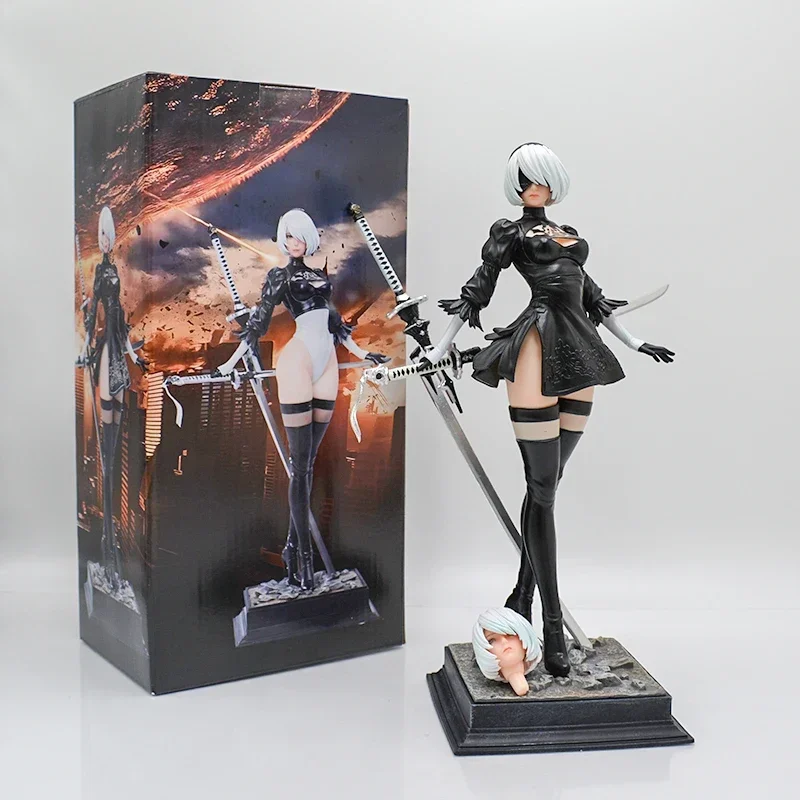 27cm NieR:Automata Sexy Anime Girl Figure NieR YoRHa No.2 Type B Action Figure Two Head 2b YoRHa Figurine Adult Model Doll Toys