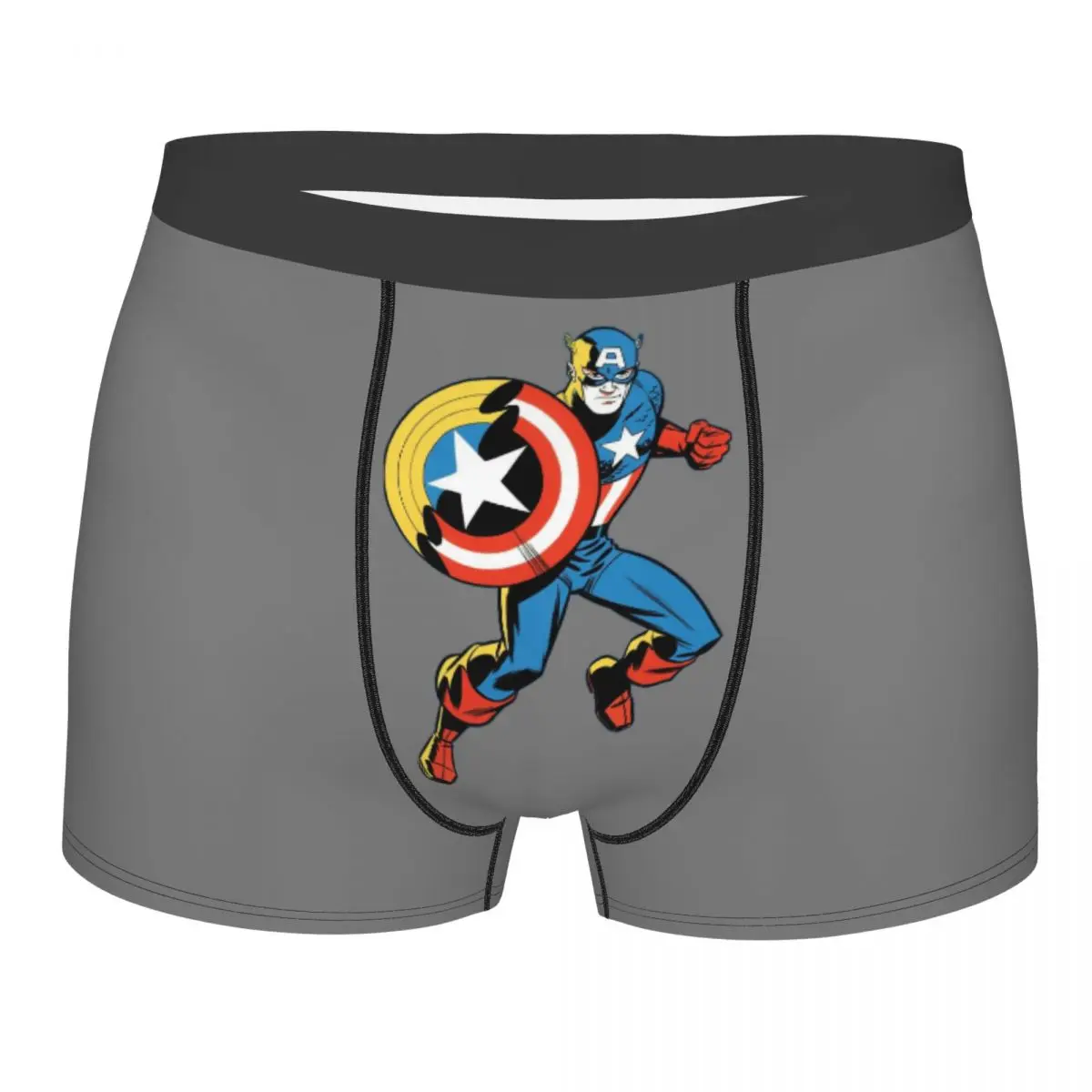 

Custom Funny Captain America Movie Boxers Shorts Panties Men's Underpants Comfortable Briefs Underwear
