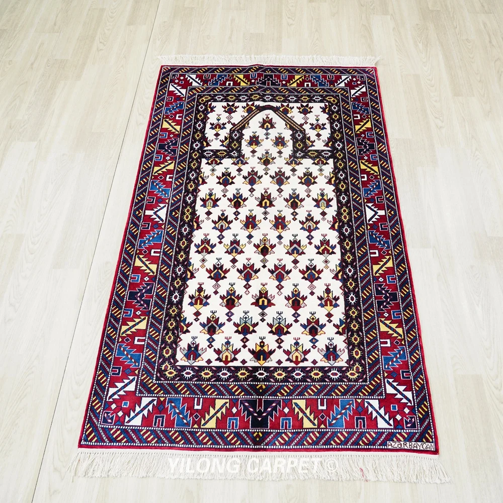 91x152cm Handmade Silk Tribal Area Rug Kid Friendly Classic Indoor Carpet (BL122)